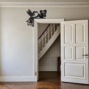 Fairy and Hummingbird Corner Metal Wall Art – Whimsical Door Frame Decoration for Home- KAF604