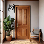 Vintage Lantern Corner Metal Wall Art – Elegant Streetlight Door Decor-KAF611