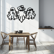 Funny Gangster Ghosts Metal Wall Art – Halloween Cool Spirits Decor-KAF613
