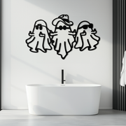 Funny Gangster Ghosts Metal Wall Art – Halloween Cool Spirits Decor-KAF613