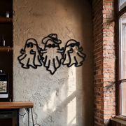 Funny Gangster Ghosts Metal Wall Art – Halloween Cool Spirits Decor-KAF613