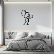Jerry Holding Heart Metal Wall Art – Cute Cartoon Mouse Silhouette Decor-KAF615