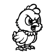 Angry Chick Metal Wall Art – Cartoon Chicken Silhouette Wall Decor-KAF618