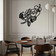 Mabel & Dipper Pines Metal Wall Art – Gravity Falls-Inspired Silhouette for Fans- KAF661