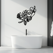 Mabel & Dipper Pines Metal Wall Art – Gravity Falls-Inspired Silhouette for Fans- KAF661