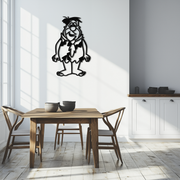 Fred Flintstone Metal Wall Art – Iconic Cartoon Character Silhouette for Fans- KAF662