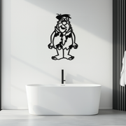 Fred Flintstone Metal Wall Art – Iconic Cartoon Character Silhouette for Fans- KAF662