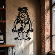 Fred Flintstone Metal Wall Art – Iconic Cartoon Character Silhouette for Fans- KAF662