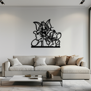 Tom and Jerry Metal Wall Art – Classic Cartoon Duo Silhouette for Fans- KAF665