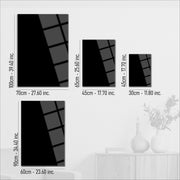 Monochrome Abstract Architecture Glass Wall Art – 3D Optical Illusion UV Print-KAFCD021