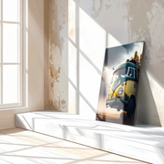 Retro Camper Van Glass Wall Art – Vintage Travel Vibes in UV Printed Style-KAFCD003