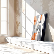 Geometric Giraffe Glass Wall Art – Abstract Animal Design in Modern Earth Tones-KAFCD004