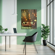 Circuit Board Living Room Glass Wall Art – Futuristic Tech-Inspired Home Scene-KAFCD010