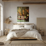 Circuit Board Living Room Glass Wall Art – Futuristic Tech-Inspired Home Scene-KAFCD010