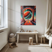 Astronaut Gateway to Saturn Glass Wall Art – Futuristic Sci-Fi UV Print Design-KAFCD023