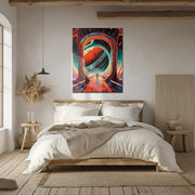 Astronaut Gateway to Saturn Glass Wall Art – Futuristic Sci-Fi UV Print Design-KAFCD023