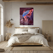 Antelope Canyon View Glass Wall Art – Vivid Desert Rock Formation UV Print-KAFCD033