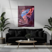 Antelope Canyon View Glass Wall Art – Vivid Desert Rock Formation UV Print-KAFCD033
