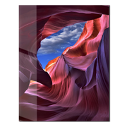 Antelope Canyon View Glass Wall Art – Vivid Desert Rock Formation UV Print-KAFCD033
