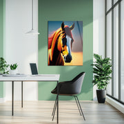 Majestic Horse Portrait Glass Wall Art – Bold Equine UV Print Design-KAFCD035