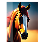 Majestic Horse Portrait Glass Wall Art – Bold Equine UV Print Design-KAFCD035