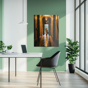 Tiger in the Hallway Glass Wall Art – Surreal Wildlife Encounter UV Print-KAFCD043