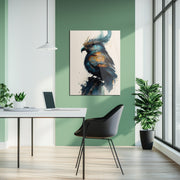 Fantasy Crowned Bird Glass Wall Art – Colorful Watercolor UV Print Design-KAFCD051