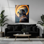 Golden Eagle Portrait Glass Wall Art – Bold Wildlife Focus UV Print-KAFCD053