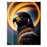 Golden Eagle Portrait Glass Wall Art – Bold Wildlife Focus UV Print-KAFCD053