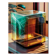 Futuristic Transparent PC Glass Wall Art – UV Print Tech-Inspired Design-KAFCD059