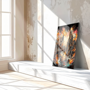 Explosive Golden Gate Cityscape Glass Wall Art – UV Printed Urban Abstract Panel-KAFCD061