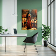 Queen of the Lions UV Glass Wall Art – Regal Woman with Lions in Sunlit Cave-KAFCD067