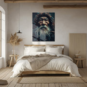 Ancient Wisdom Portrait UV Glass Wall Art – Mystical Elder with Deep Gaze-KAFCD072