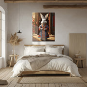 Royal Rabbit in Traditional Robe UV Glass Wall Art – Whimsical Chinese-Inspired Decor-KAFCD074
