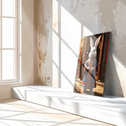 Royal Rabbit in Traditional Robe UV Glass Wall Art – Whimsical Chinese-Inspired Decor-KAFCD074