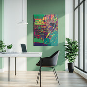 Neon Urban Vibes UV Glass Wall Art – Cyber Pop Style in 7-Eleven Aesthetic-KAFCD076
