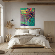 Neon Urban Vibes UV Glass Wall Art – Cyber Pop Style in 7-Eleven Aesthetic-KAFCD076