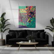 Neon Urban Vibes UV Glass Wall Art – Cyber Pop Style in 7-Eleven Aesthetic-KAFCD076