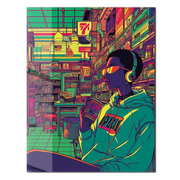 Neon Urban Vibes UV Glass Wall Art – Cyber Pop Style in 7-Eleven Aesthetic-KAFCD076
