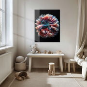 Elegant Betta Fish Flow – Colorful UV Glass Wall Art with Fluid Fin Design-KAFCD080