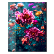 Romantic Floral Bloom – Colorful UV Glass Wall Art with Botanical Elegance-KAFCD081
