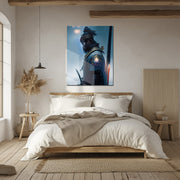 Samurai Warrior in Winter – Epic Japanese Swordfighter UV Glass Wall Art-KAFCD085