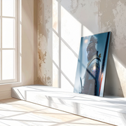 Samurai Warrior in Winter – Epic Japanese Swordfighter UV Glass Wall Art-KAFCD085