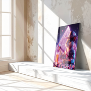 Cowboy Hamster Poker Night – Neon UV Glass Wall Art for Game Room Vibes-KAFCD088