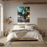 Jet Pilot Hamster UV Glass Wall Art – Funny Aviation-Inspired Glass Print-KAFCD089