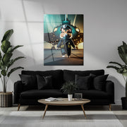 Jet Pilot Hamster UV Glass Wall Art – Funny Aviation-Inspired Glass Print-KAFCD089