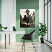 Warrior Duck UV Glass Wall Art – Epic Samurai-Inspired Animal Glass Print-KAFCD090