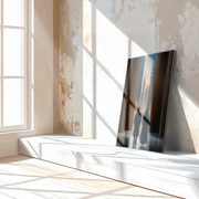 Mystical Passage UV Glass Wall Art – Monastic Figures in a Futuristic Cityscape - KAFCD091