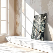 Classical Commuters UV Glass Wall Art – Greek Sculptures on a Subway Ride - KAFCD092