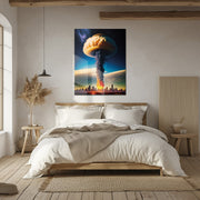 Apocalyptic Explosion – Futuristic City Blast UV Glass Wall Art- KAFCD101